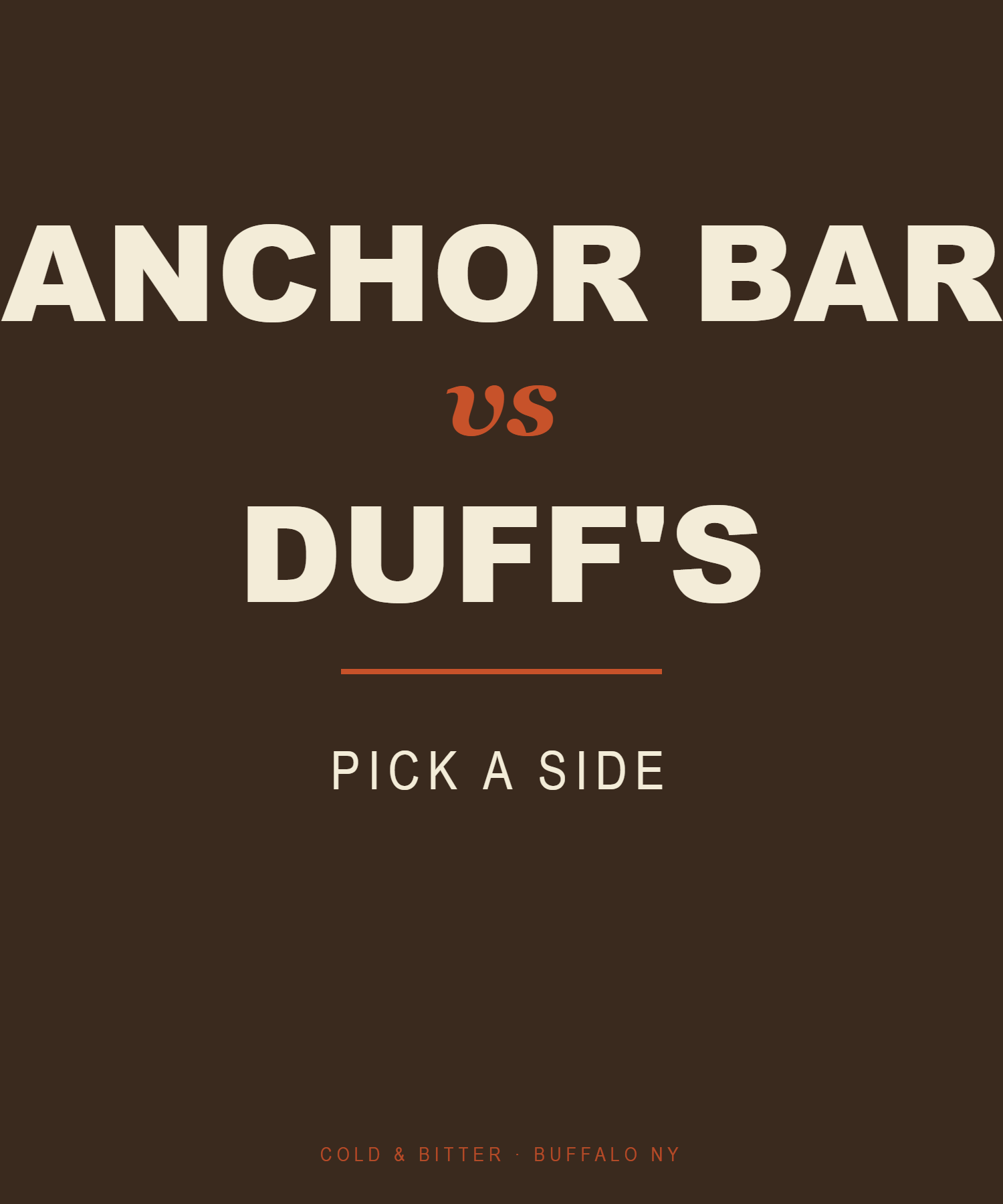 Anchor Bar vs Duff's — Pick A Side — Buffalo NY t-shirt