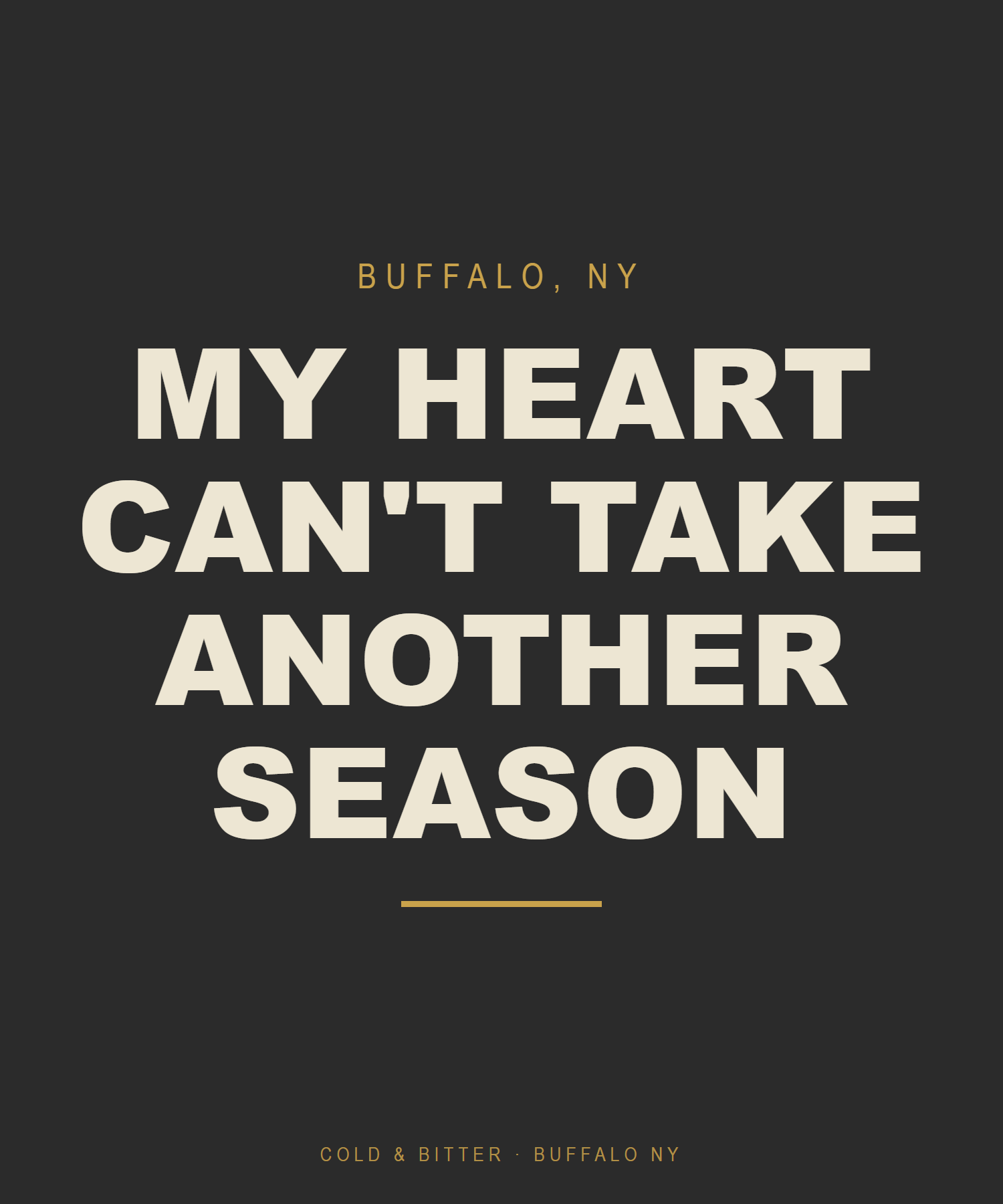 My Heart Can't Take Another Season — Buffalo NY t-shirt