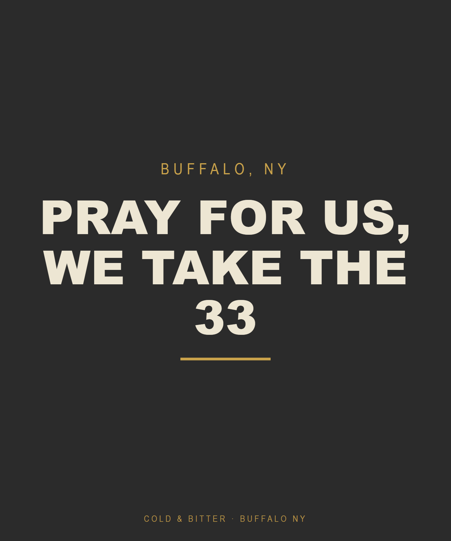 Pray For Us, We Take The 33 — Buffalo NY t-shirt