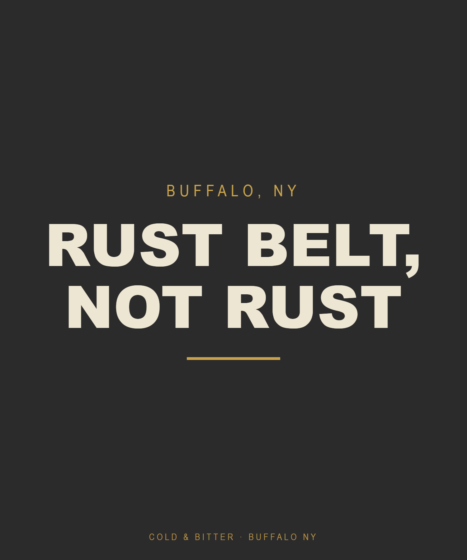 Rust Belt, Not Rust — Buffalo NY t-shirt