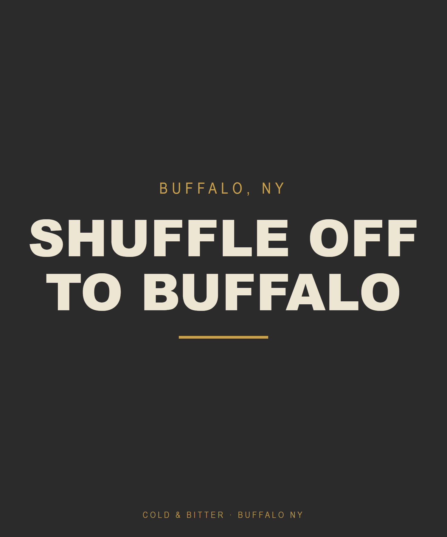 Shuffle Off To Buffalo — Buffalo NY t-shirt