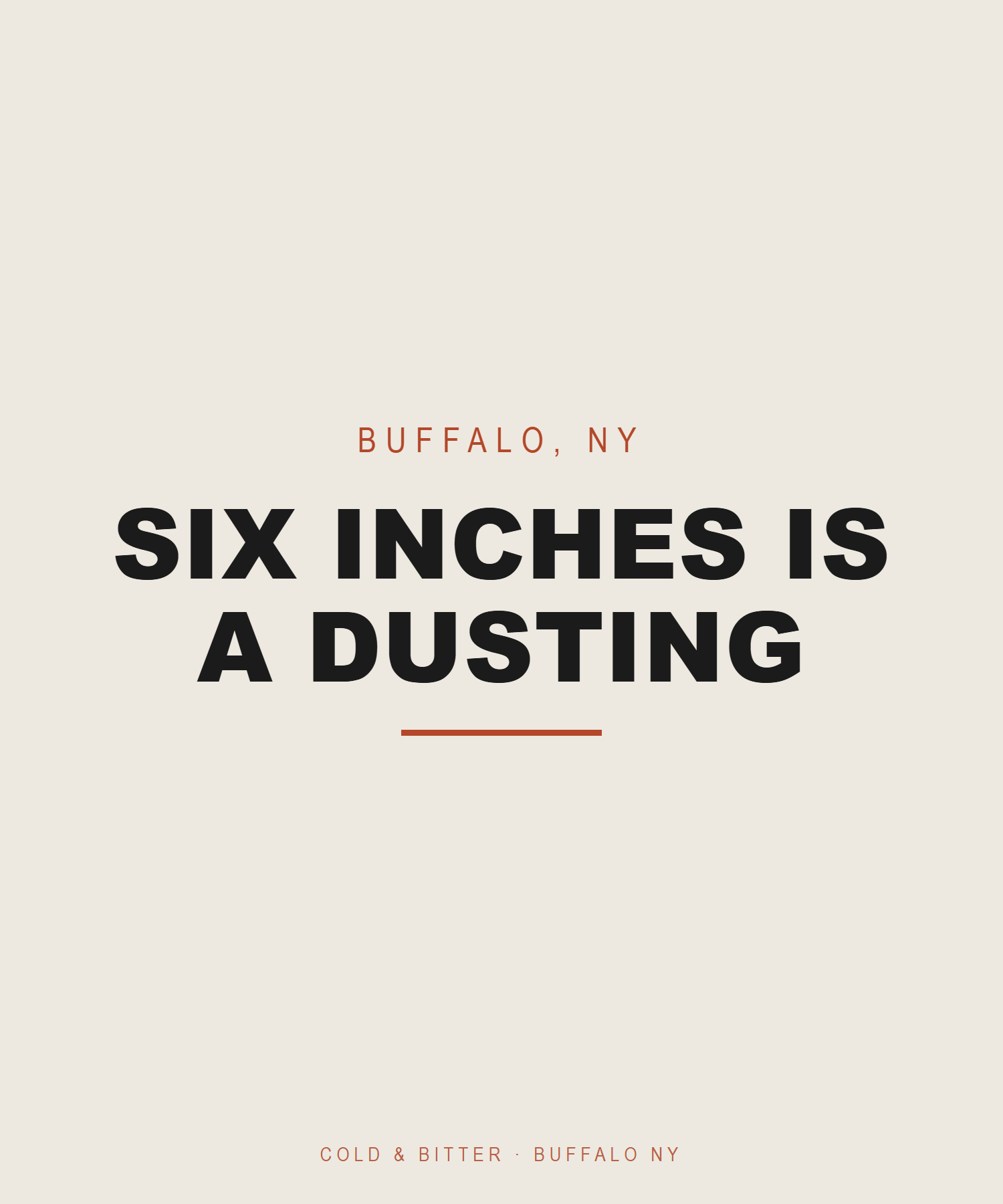 Six Inches Is A Dusting — Buffalo NY t-shirt