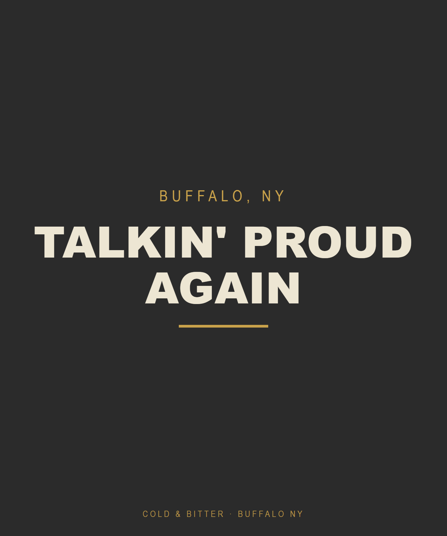 Talkin' Proud Again — Buffalo NY t-shirt